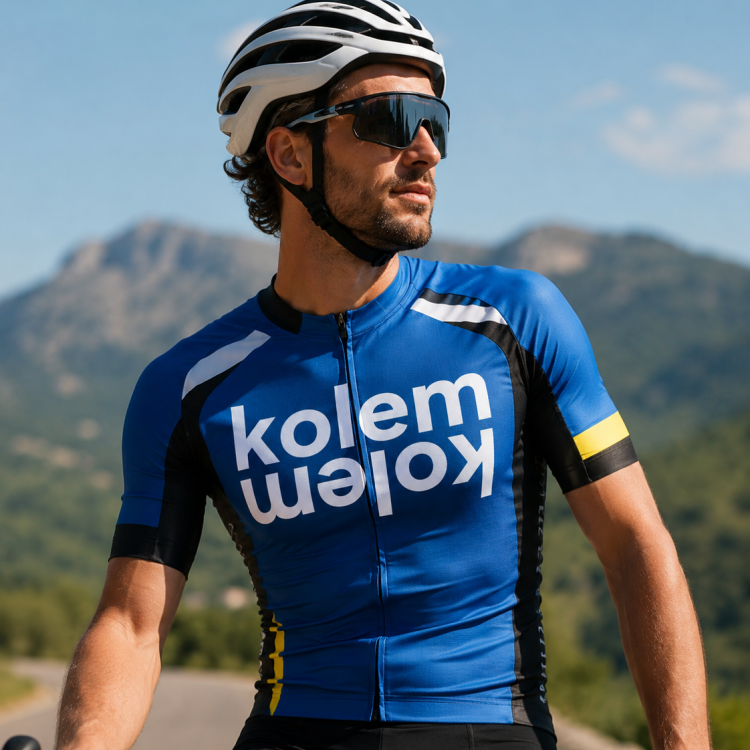 Modrý cyklistický dres KolemKolem