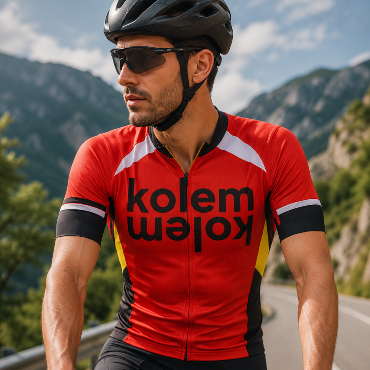 Červený cyklistický dres KolemKolem