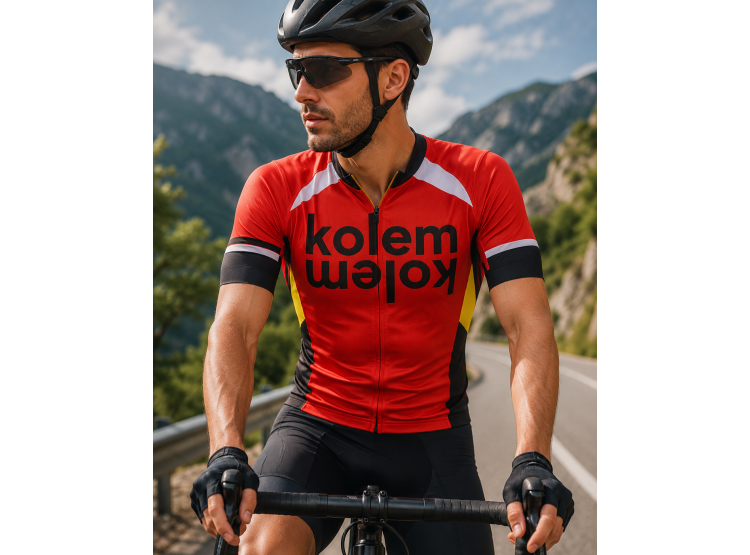 Červený cyklistický dres KolemKolem