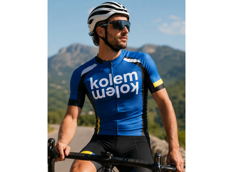 Modrý cyklistický dres KolemKolem